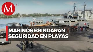 Secretaría de Marina implementa operativo de seguridad en playas de Michoacán y Colima [upl. by Meihar]