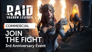 RAID Shadow Legends  RAID 3rd Anniversary Event  Join The Fight Official Commercial [upl. by Parnas]