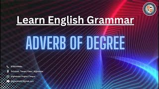 Adverb of degree Mozdaifa salihzada English Grammar [upl. by Adnuahsal]