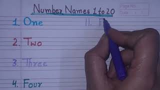 Number names 1 to 20 in english 1 to 20 spelling one to twenty spelling  1 se 20 tak spelling [upl. by Ikir]