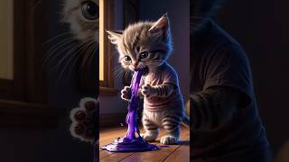 Sad beautiful Cat Son Animation hybrid ❤️ animals ytshorts shorts [upl. by Aklog]