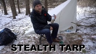 City Stealth Camping In The Snow With A Tarp [upl. by Hulen595]