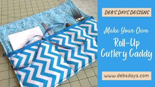 How to Make a RollUp Fabric Cutlery Caddy  A DIY Sewing Project Tutorial [upl. by Eal]