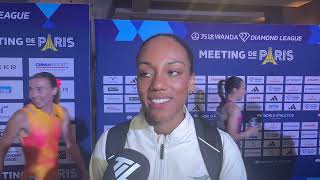 Italian Larissa Iapichino Claims Long Jump Win At Diamond League Paris [upl. by Llerej705]