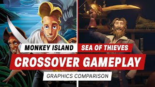 Sea of Thieves The Legend of Monkey Island Side By Side Comparison [upl. by Nedyrb556]