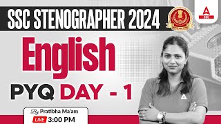 SSC Stenographer 2024  SSC Steno English By Pratibha Mam  Previous Year Questions 1 [upl. by Eustis]