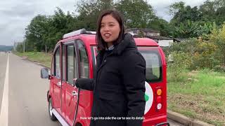 China mini electric car test drive  Introduction  review Minghong SEV 2 [upl. by Enilhtak]