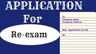 Application for Reexam  Reexam ke liye Application  Hoe to write Application for Reexam [upl. by Thedrick]