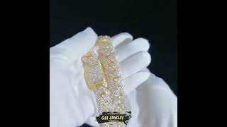 19mm 2 Row Iced Prong Cuban Chain In 18K Gold  Guu jewelry  Guu jewelry reviews  The guu shop [upl. by Arihsan]