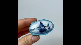 Antique delft blue insert ceramic ring video  Style ECRCDB619 Ready to dispatch By O’Gem [upl. by Cud]