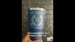 Personalizado termos metálicos grabadolaser cortelaser [upl. by Enimajneb]