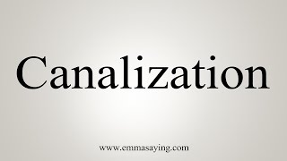 How To Say Canalization [upl. by Max638]