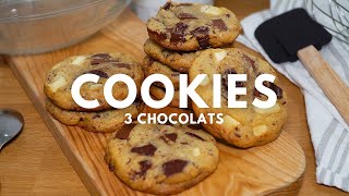 Recette des cookies aux 3 chocolats irrésistibles  La tentation ultime 🍪 [upl. by Neenaj528]