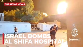 Israeli forces attacking vicinity of Al Shifa Hospital [upl. by Ettenrahc]