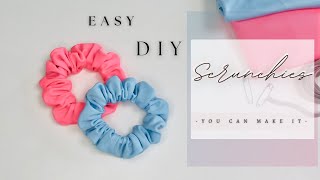 How to Make SCRUNCHIES Easy Sewing Tutorial DIY Scrunchie for Beginners [upl. by Rhpotsirhc]