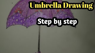 Umbrella Drawing Step by step [upl. by Havot]