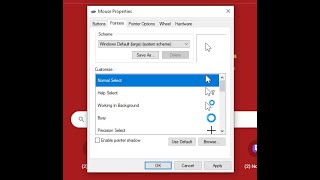 How to get a Cross Cursor on WIndows 10 [upl. by Kal]