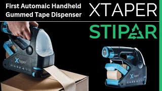 XTAPER  First Handheld Automatic Gummed Tape Dispenser at STIPAR [upl. by Tanny]