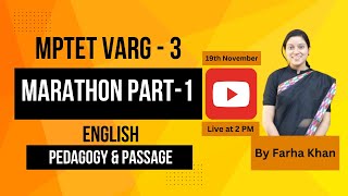 MPTET Varg 3 English Marathon Class Englitgrambyfarhakhan [upl. by Nnaeitak]