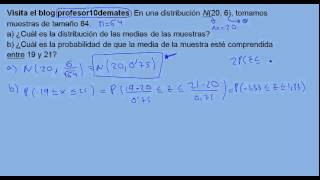 muestreo 04 Distribución de la media muestral ejercicio [upl. by Nahem]