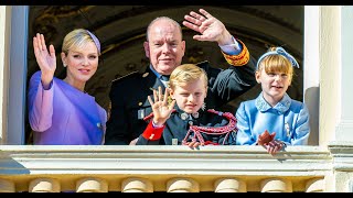 Sleepy Prince Jacques and Princess Gabriella during the National Day of Monaco prinsescharlene [upl. by Negem]