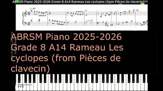 ABRSM Piano 2025 2026 Grade 8 A14 Rameau Les cyclopes from Pièces de clavecin [upl. by Wickner]