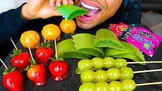 ASMR MOST POPULAR FOOD FOR ASMR PT 2 JERRY EATING ALOE VERA POP ROCKS CANDIED FRUIT MOUTH SOUNDS [upl. by Aket389]