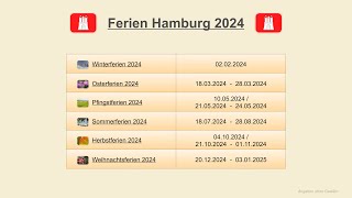 Ferien Hamburg 2024 [upl. by Dyana]