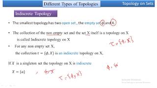 Discrete and Indiscrete topology types of topologies [upl. by Ahsinotna821]