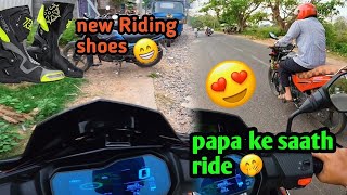 New Riding shoes le liye 🥰❤️ papa ke saath aaji ek ride ho gyi 😍TVS NTORQ XT [upl. by Veleda461]