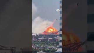 Massive explosion on a cargo ship in China  DW News [upl. by Ahsienod]