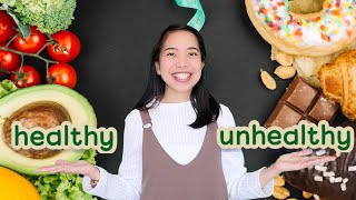 Healthy and Unhealthy Food  Lesson with Free Worksheet [upl. by Narret]