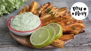 Süsskartoffel Pommes mit Avocado Dip  gesunde Mahlzeit [upl. by Simon]