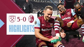 West Ham 50 SC Freiburg  Hammers Cruise Into QuarterFinals  UEFA Europa League Highlights [upl. by Uot]