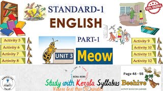 Class 1 English Unit 3 I Meow Beehive Activities Page 48  55 I GeneralEduOnline I SCERT Kerala [upl. by Anihsat444]