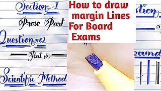 Cutting 605 Marker For Margin Lines  Easy and simple Paper presentation For board Exams [upl. by Levy]