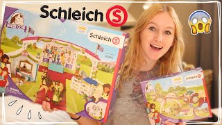 MEGA GROTE SCHLEICH PAARDEN UNBOXING Schleich Paardenshow amp Pony Koets 🤩  Daphne draaft door [upl. by Dynah]