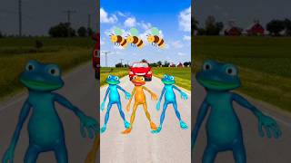 2 Blue amp Orange Frogs Dance vs Car Driver Tom Cat funny magic video [upl. by Godber]