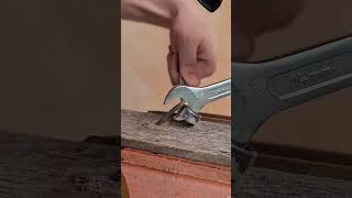 Wood board penetrating nail bending process Good tools and machinery can increase work efficiency [upl. by Asena]