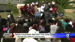 Wendy Davis Gets Out the Vote in San Antonio Houston on Second Day of Early Vote [upl. by Ahsirt]