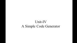 A SIMPLE CODE GENERATOR Compiler design [upl. by Haissem480]