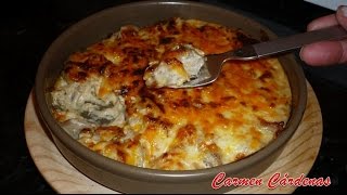 Pollo con nata gratinado al horno quot Exquisito quot Receta paso a paso de Carmen Cárdenas [upl. by Haridan]