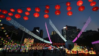 Glowing dragon lanterns mythical moonscapes at Chinese Mid Autumn Festival display [upl. by Di652]