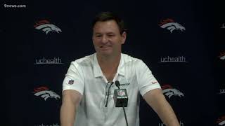 Denver Broncos introduce Rich Scangarello Ed Donatell Tom McMahon [upl. by Whiting337]