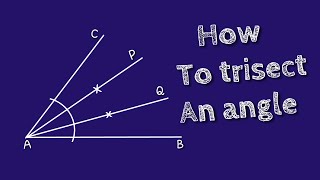 How to trisect an angle into three equal parts Angle trisection shsirclasses [upl. by Harle]