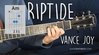 quotRiptidequot Easy Guitar Tutorial  Vance Joy  Chords Strumming and Lead [upl. by Tiena]