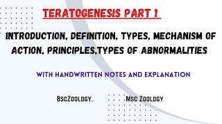 Teratogenesis Part 1 with notes and explanation [upl. by Zobkiw]