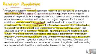 Reservoir  Reservoir Regulation Sedimentation 45 [upl. by Anorahs19]