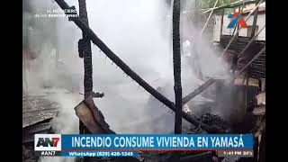 Incendio consume una vivienda en su totalidad en Yamasá [upl. by Nomrah]