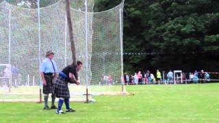 Tossing The Caber Scottish Highland Games Markinch Fife Scotland [upl. by Hugibert]